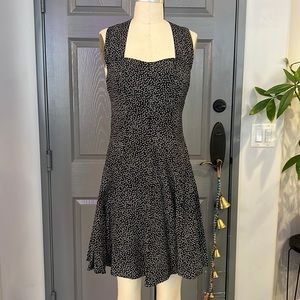 Vintage mini dress black with white polka dots size 2